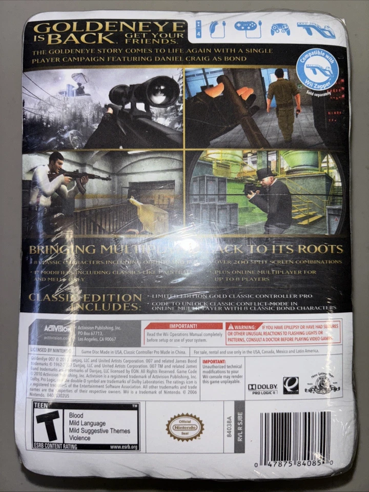 Goldeneye 007 Walmart Bundle with Golden Controller and Shirt for Nintendo Wii - Image 4 of 4