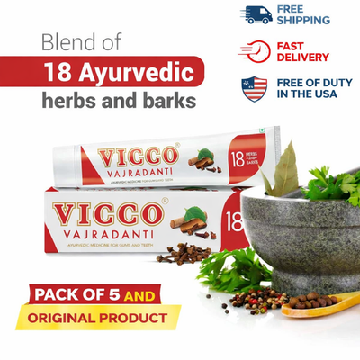 #ad #ad Vicco Vajradanti Ayurvedic Toothpaste 200g x 5 Herbal Bad Breath Care $46.24