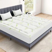 Cooling Bamboo Mattress Topper for Back Pain Relief,Ultra Soft Pillow Mattress