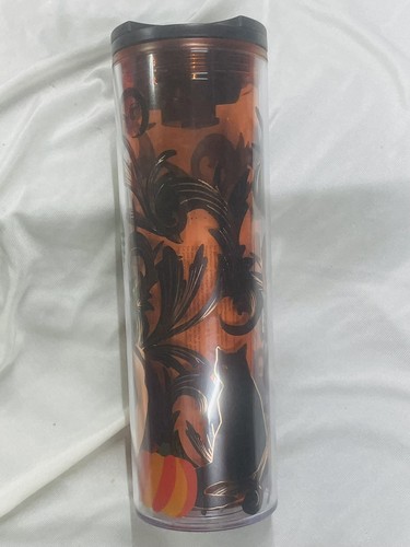 Starbucks Halloween Naranja y Negro Calabaza Gato Vaso 16oz Nuevo - Imagen 3 de 5