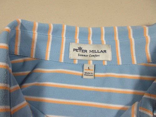 Peter Millar mens blue white gold Summer Comfort Desert Mountain golf L EUC - Picture 3 of 6