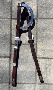 VOGT Sterling Silver Horse Show SLIDING ONE EAR HEADSTALL Leather Western Bridle