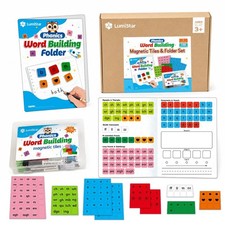 LumiStar 150PCS Magnetic Letters Phonics Tiles Word Building Folder Set