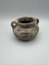 Antique Primitive Earthenware Pot Vase Cauldron House Decor Clay Rustic Patina