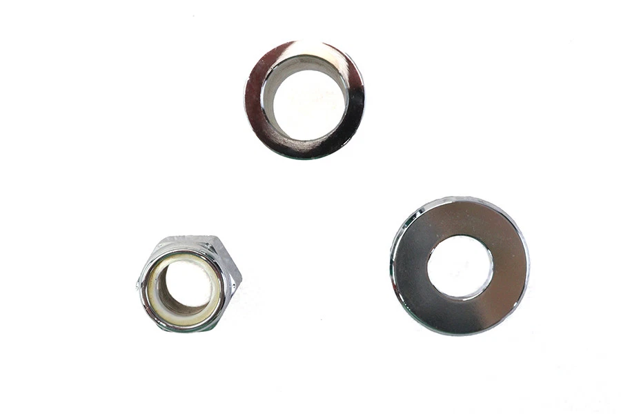 Kit espaciador eje delantero estilo liso cromado para Harley Davidson Foto 2 de 4