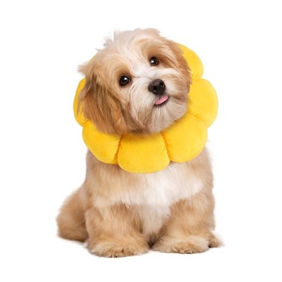 Soft Dog Cone for Dogs and Cats, Cute & Fluffy Flower Shape for Calming, Adju...