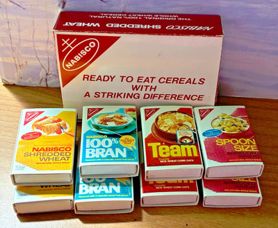 Vintage NABISCO Pocketbox Diamond Match Advertising Matchbooks Cereal Boxes Set8