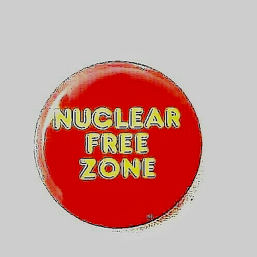 NUCLEAR FREE ZONE 1982 Anti Nuclear Protest Button - Nuclear Free Zone pinback - Picture 1 of 1