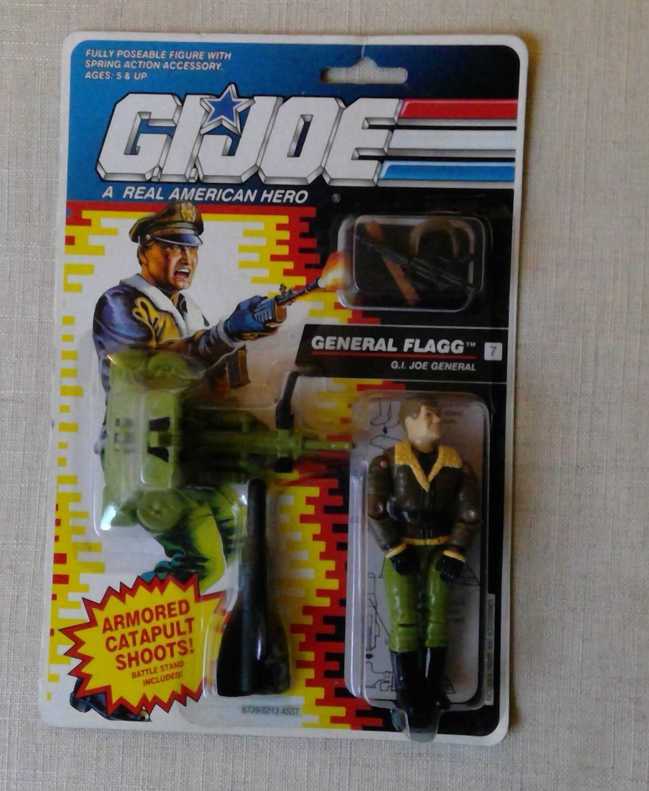 G.I. Joe ARAH General Flagg 3.75” Figure Vintage 1991 Hasbro New 