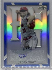 2021 LEAF PERFECT GAME METAL BLUE REFRACTOR JADEN NOOT AUTO #23/30
