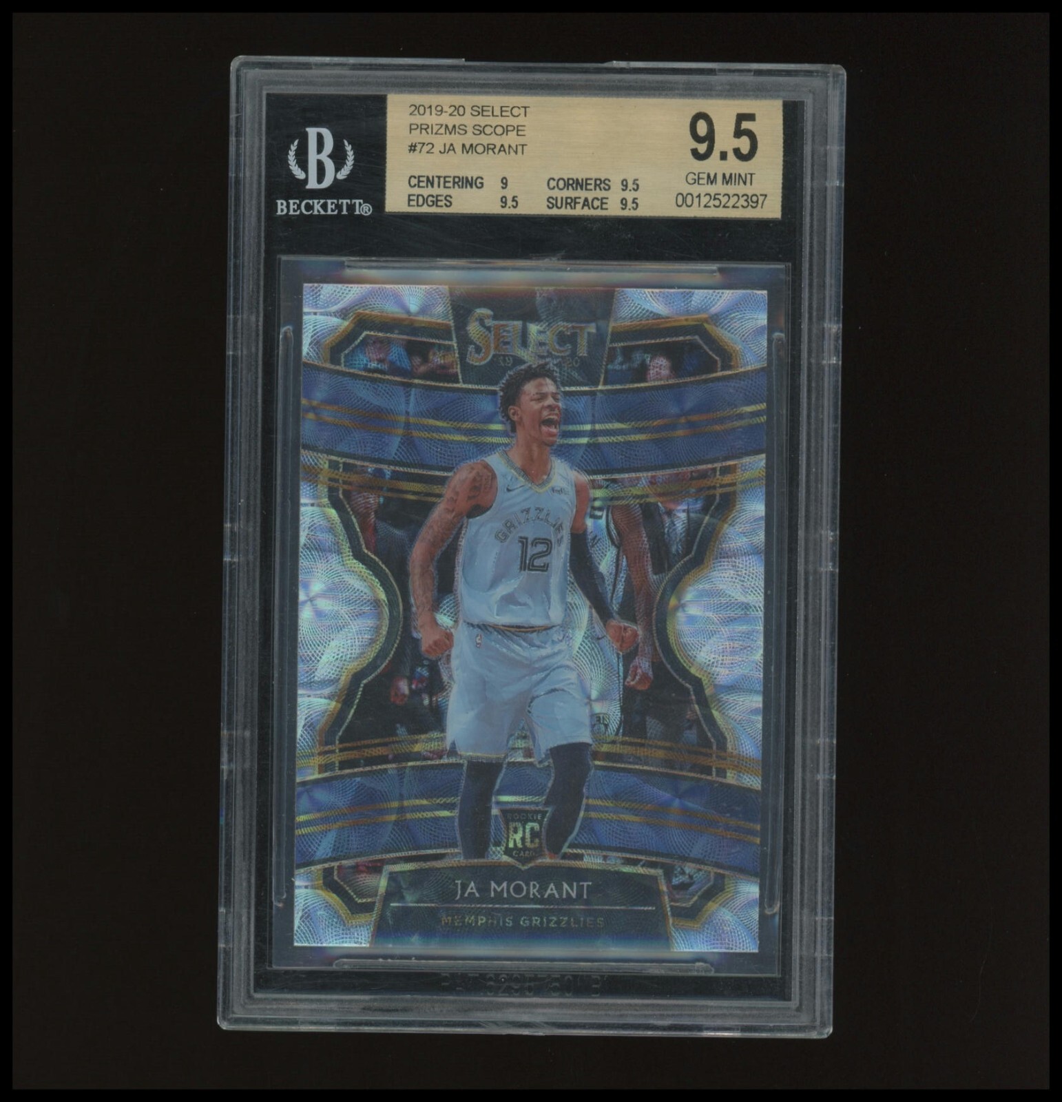 2019-20 Select Prizms Scope #72 Ja Morant Rookie Card RC BGS 9.5 Gem Mint