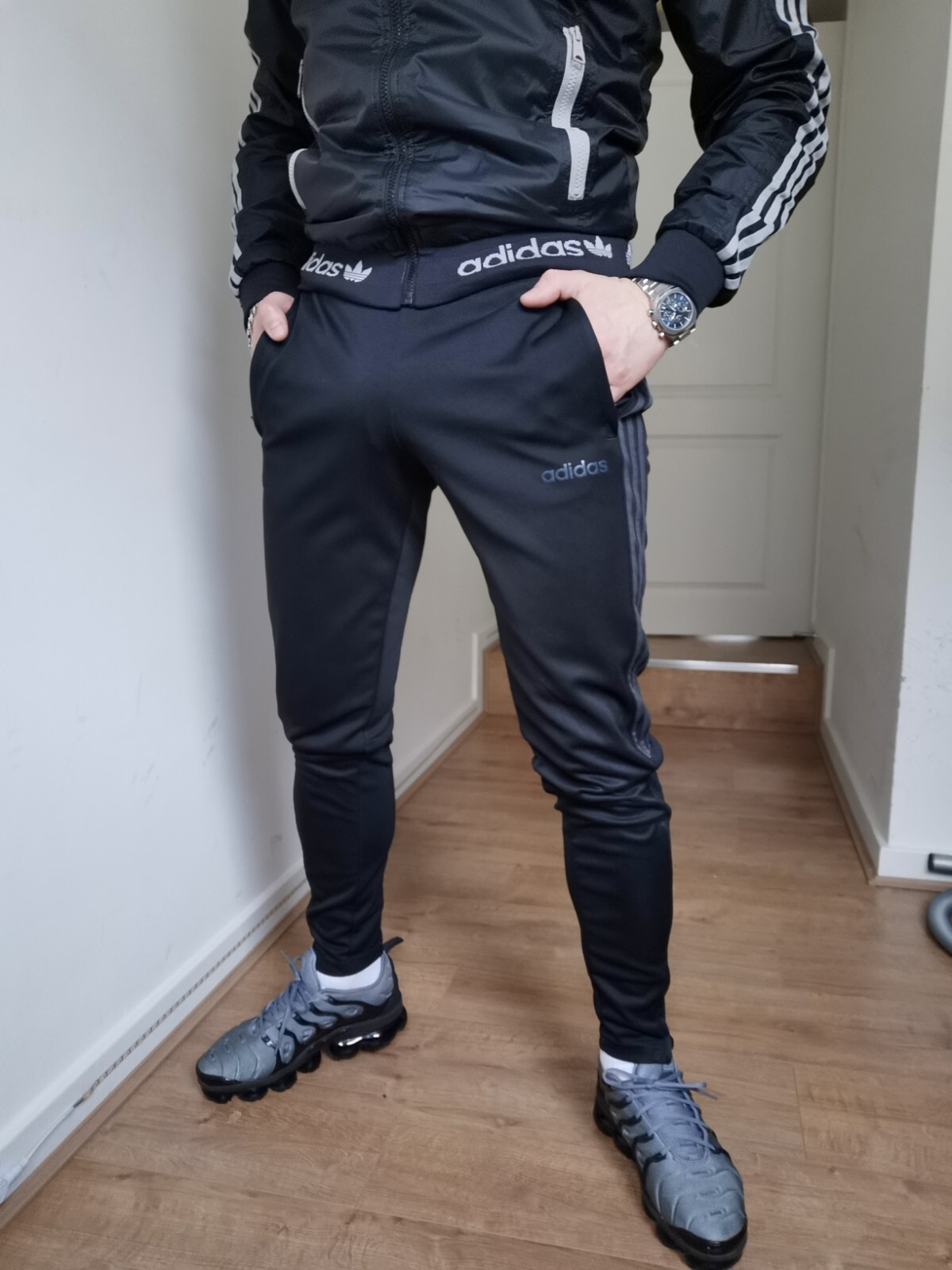 Men’s Adidas Climalite Tracksuit Bottoms Black Grey Size Slim S/Xs eBay