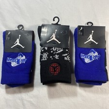 Vintage NEW 2015 4 Pair Lot Jordan 9  s  Jordan 11 Space Jam Kids Socks 3Y-5Y 