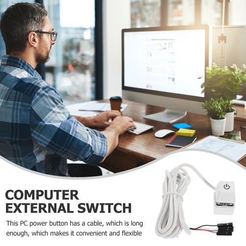 PC Power Button Desktop PC Computer Case Button Computer Host Button with Cable - Afbeelding 4 van 12