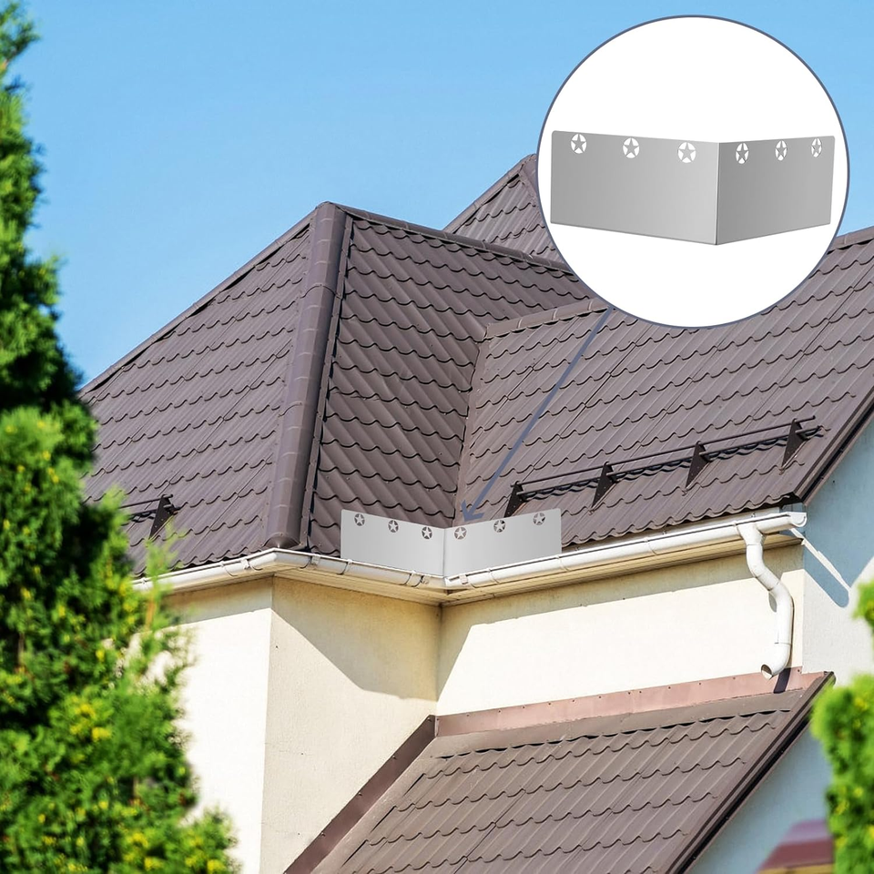 Rain Gutter Valley Splash Guards, 304 Stainless Steel Roof Valley Rain