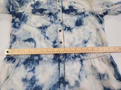 Mebon Womens Romper Shorts Denim Large by Machine Jeans Soft Tie Dye - Picture 16 of 20
