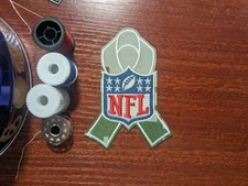 NFL Logo Football Patch Camo Ribbon Football Sports Embroidered Iron On 3.75x2.5
