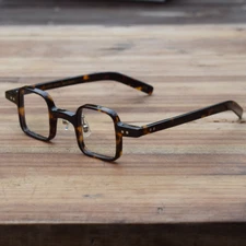 Hand Made Vintage Small Square Acetate Eyeglass Frames Full Rim Unisex Glasses