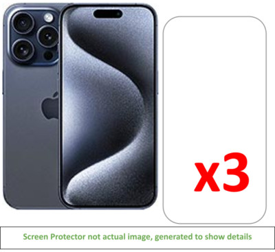 3x iPhone 15 Pro Screen Protector w/ cloth