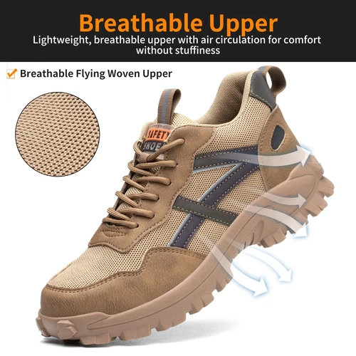 【Heavy Duty】Mens Work Boots Safety Shoes Steel Toe Cap Sneakers Lightweight - Imagen 28 de 41