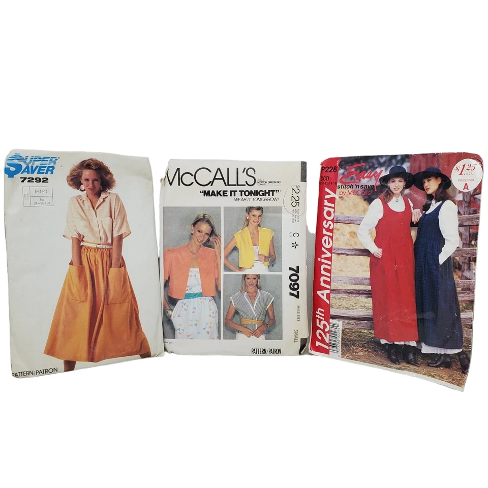 Vtg Sewing Patterns 60's 70's 80s Children Costumes Women Home Decor Dolls Cut - Image 4 of 4