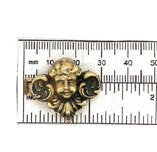 Art Nouveau Sterling Vermeil Cherub Angel Buckle (#J5432) - Picture 10 of 11