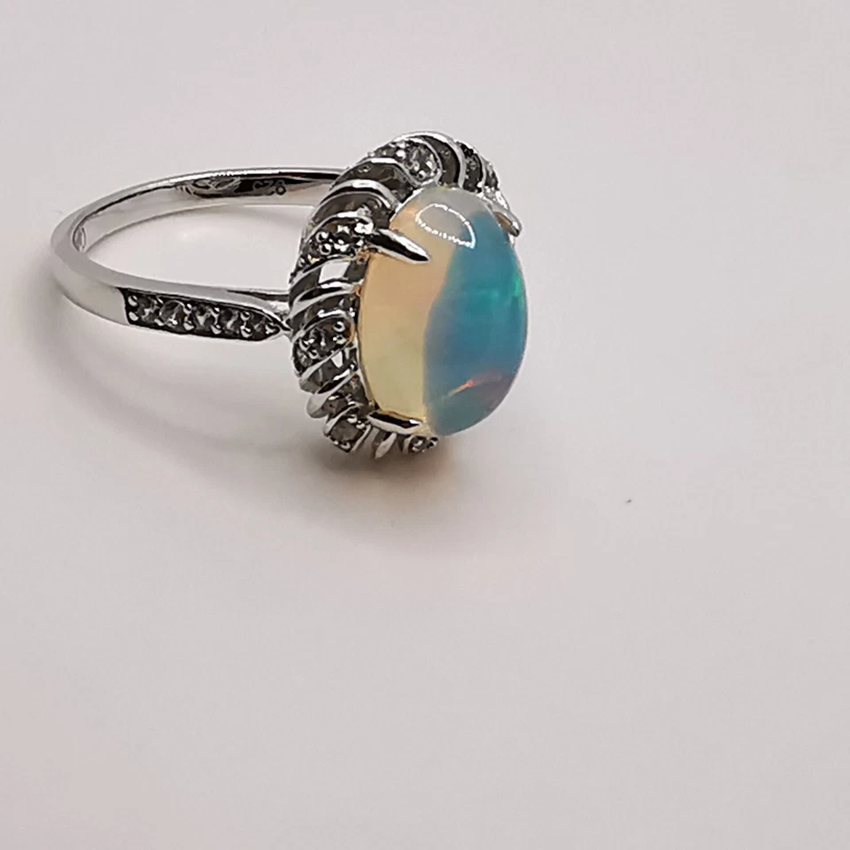 CAVILL Wunderschöne weißer Opal Damenring Ring 925 Silber Gr. 65 fast NEU! - Bild 2 von 4