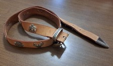 Vintage Women's 38 Inch Silver Native American Southwest Leather Belt