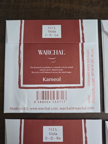 Warchal Karneol Viola String Set 15"-15 3/4" String A, C, D, & G-NEW - Picture 7 of 14
