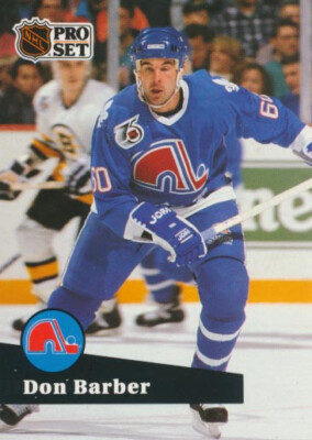 1991-92 Pro Set French #464 DON BARBER - Quebec Nordiques