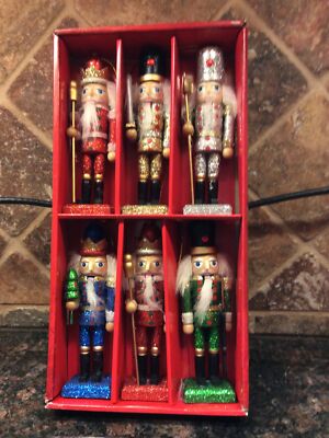 Home Accents 5  Holiday Traditions Nutcracker Ornaments Set of 6 New Ornaments 