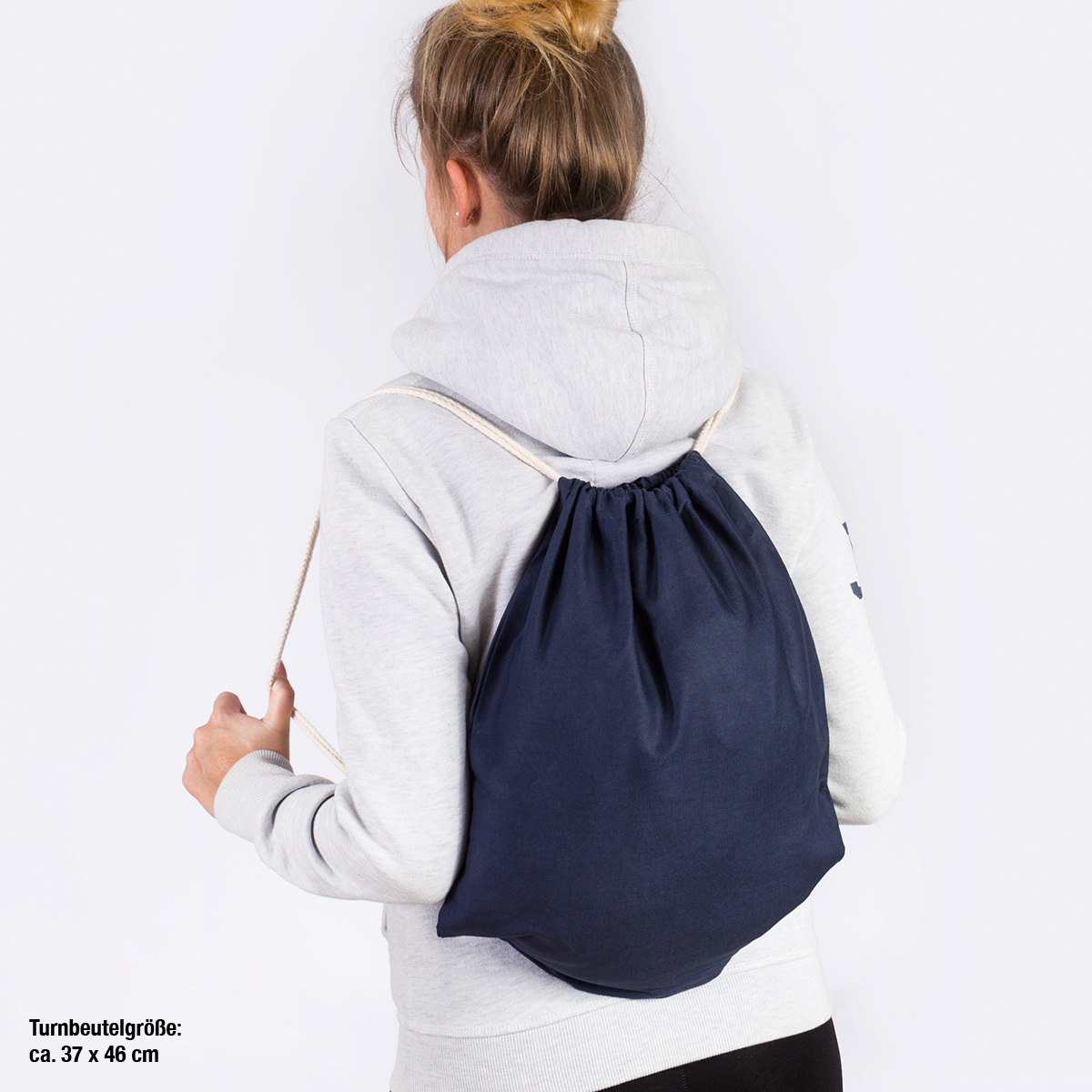 JUNIWORDS Borsa Stringata Motivazionale – Ich Habe Den Beutel, Der Andere Hat Das Geld, Cotone 12L