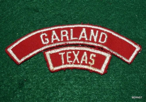 VINTAGE BOY SCOUT R & W TOWN STRIP -GARLAND, TEXAS - Picture 1 of 2