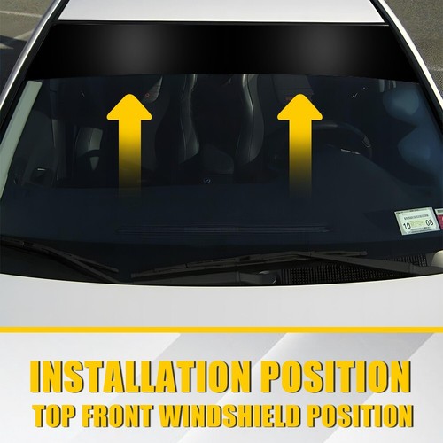 60"x8" Sun Visor Vinyl Decal Strip Black Banner Blank Windshield Sticker EXV - Picture 3 of 10