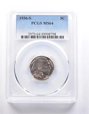1936-S Indian Head Buffalo Nickel MS64 PCGS *6653