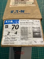 Eaton BR 70 Amp Indoor 2 Space 4 Circuit Main Lug Loadcenter with Cover BR24L70