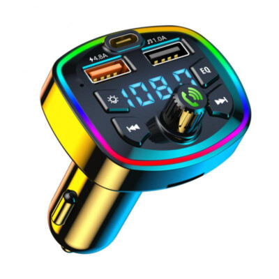 Car Wireless FM Transmitter Adapter Bluetooth 5.0 2USB PD Charger AUX HandsFree 
