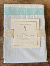 Pottery Barn Kids Organic Decorator Standard Sham Light Blue Green NEW