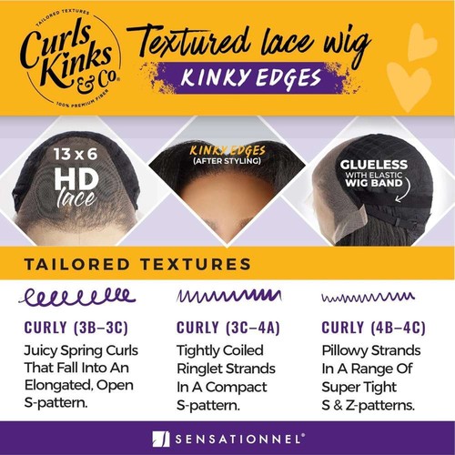 Sensationnel Kinky Edges 13x6 HD Lace Wig - Kinky Body Wave 14" - Picture 5 of 19