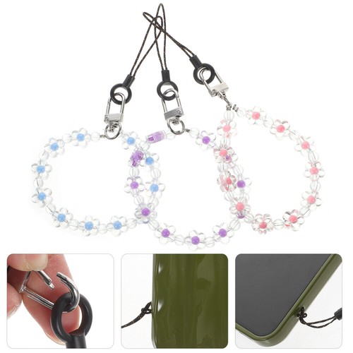 3 Pcs Crystal Bead Lanyard Phone Charms with Strap Beaded Bracelet - Photo 11/12