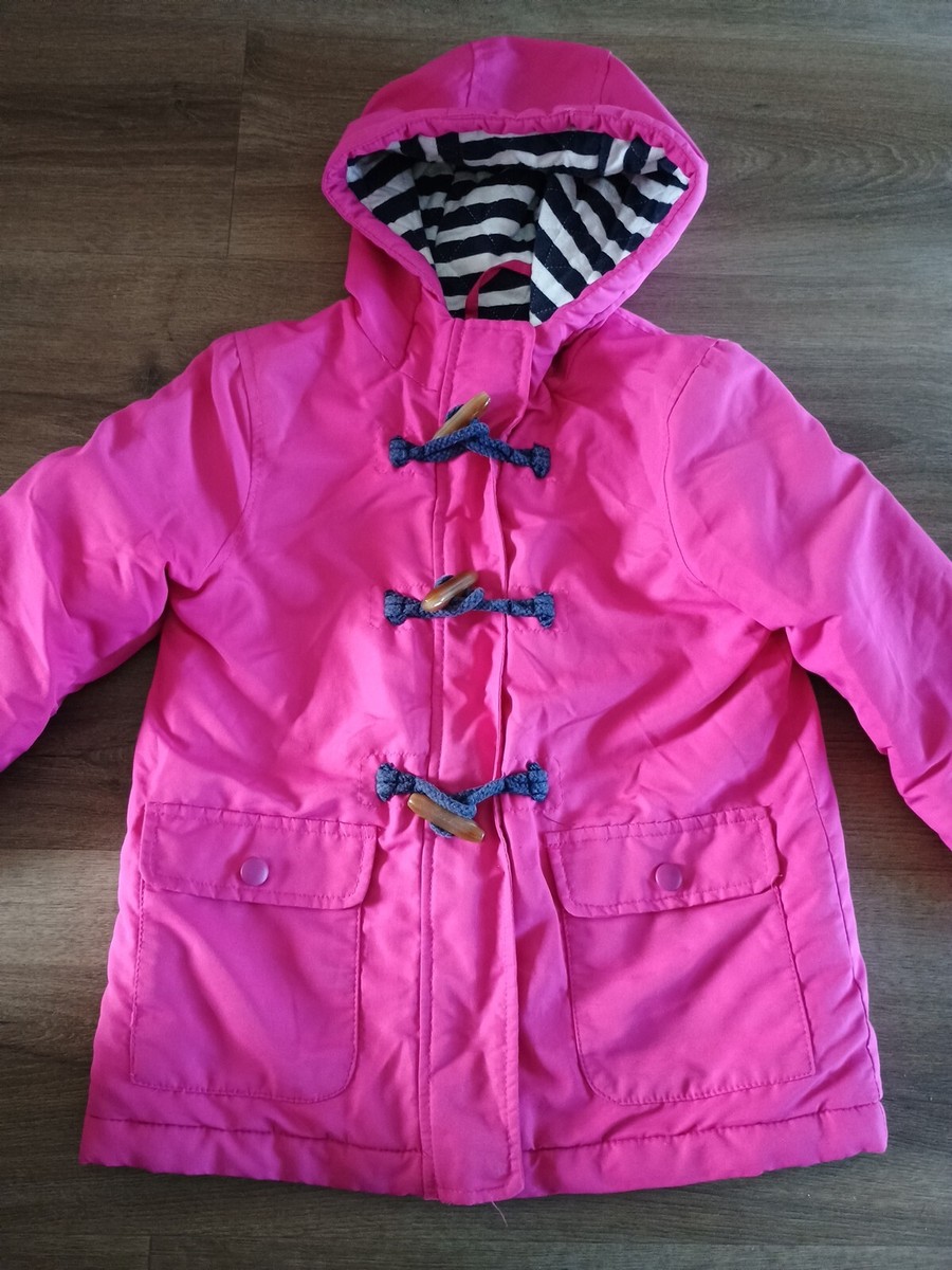 John Lewis Girls Pink Duffel Style Coat Age With Toggles UK
