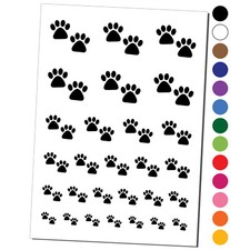 Paw Prints Pair Dog Cat Temporary Tattoo Water Resistant Set