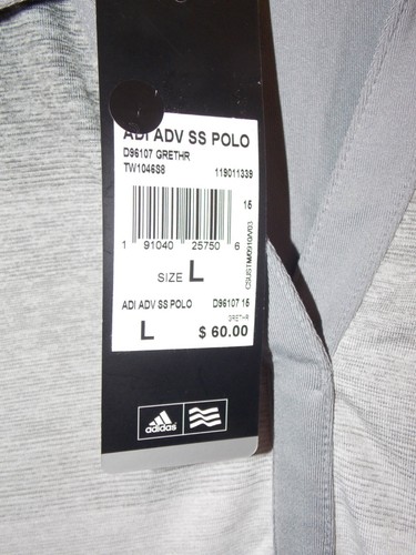 Women's Adidas Polo Golf Adi Adv Short Sleeve Gray Ombre Large NWT - Picture 3 of 5