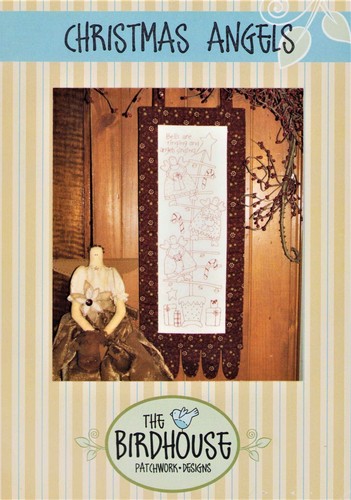 Christmas Quilt Embroidery Tree Stars Candy canes Birdhouse Angels Vintage - Picture 2 of 3