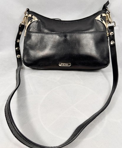 Mimco Black With Gold Accents Leather Crossbody/Shoulder Bag - Picture 5 of 24