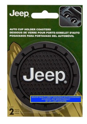 Jeep  AUTHENTIC Car Coaster 2x Cupholder Coasters  Jeep Cupholders Best Gift