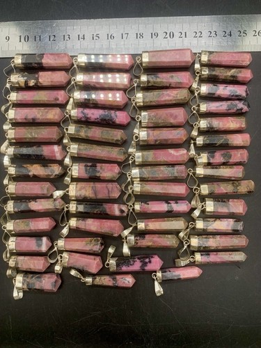 324 Grams Rhodolite With Silver 52 Pendents Lot. - Picture 15 of 15