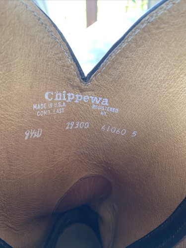 Herren Abgenutzt Chippewa 29300 Soronto Bay Apache Leder Cowboy Stiefel Größe 9,5 D - Bild 8 von 9