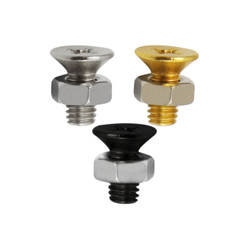 Nuevo100x LP Golpeador Soporte Tornillos 4x9.5mm y Tuercas, Opción Cromo/Negro/Dorado - Imagen 2 de 15