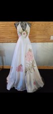 Brand New w/ tags~Beautiful White & Pink Prom Dress~Formal Wedding~size 4~Floral